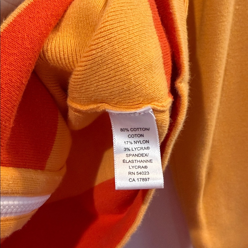 Colorful Banana Republic Knit Orange Sweater Jacket Contrasting Elbow Patches XL - Picture 6 of 6